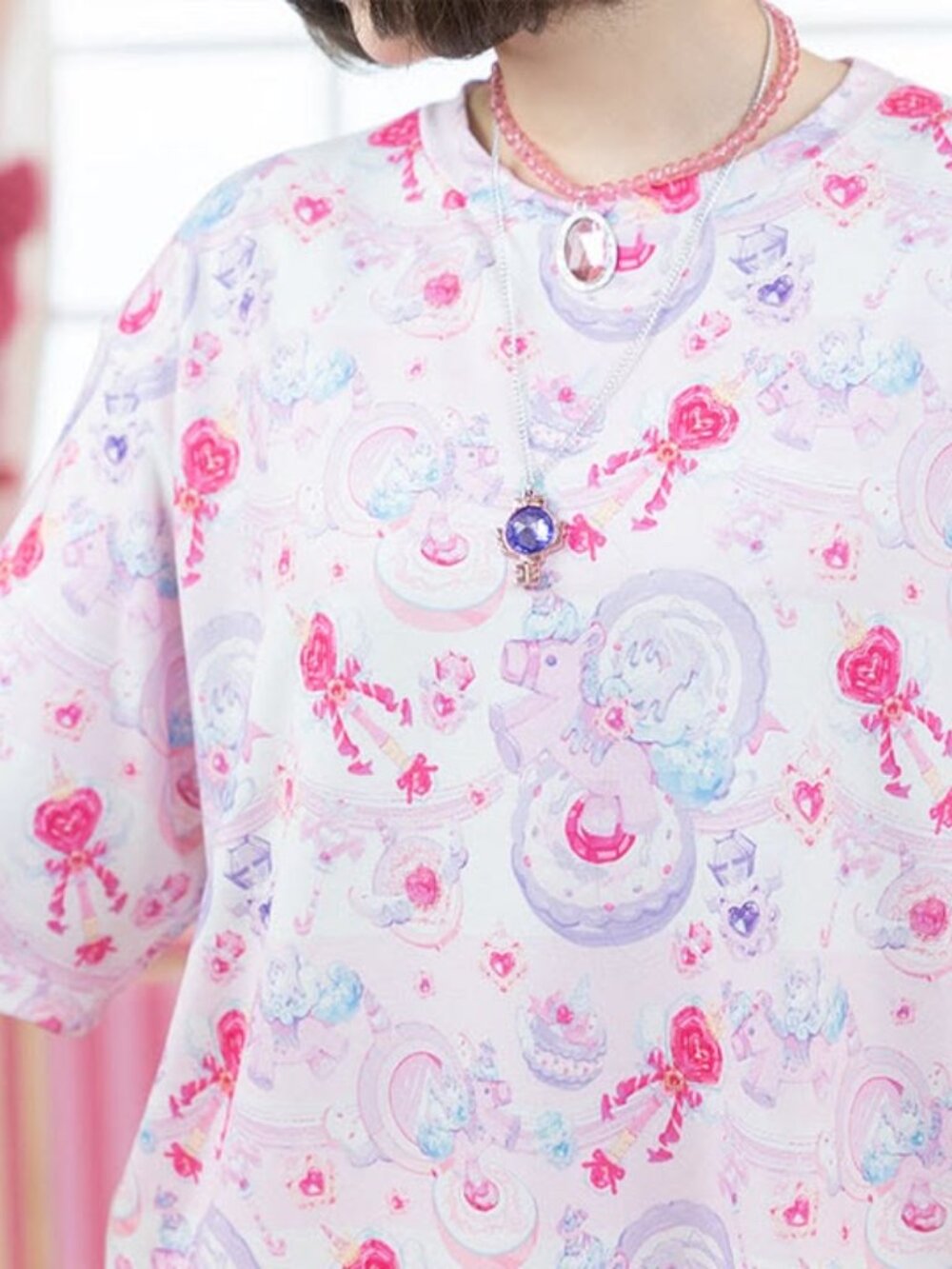 ACDC RAG Sweet Magical Unicorn yume kawaii girly kei T-Shirt - Pink - Picture 3 of 8